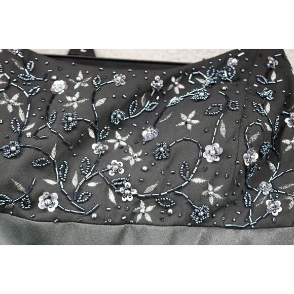 OC OC Beaded Floral Empire Waist Maxi Dress-Size 12-Whimsigoth-Side Slit - Picture 7 of 15